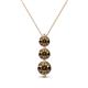 1 - Kesha (4.2mm) Round Smoky Quartz Graduated Three Stone Drop Pendant 