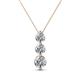 1 - Kesha (4.2mm) Round Lab Grown Diamond Graduated Three Stone Drop Pendant 