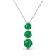1 - Kesha (4.2mm) Round Emerald Graduated Three Stone Drop Pendant 
