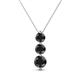 1 - Kesha (4.2mm) Round Black Diamond Graduated Three Stone Drop Pendant 