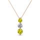 1 - Kesha (4mm) Round Yellow and White Diamond Graduated Three Stone Drop Pendant 