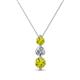 1 - Kesha (4mm) Round Yellow and White Diamond Graduated Three Stone Drop Pendant 