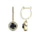 1 - Ilona (6mm) Round Black and White Diamond Halo Dangling Earrings 