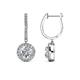 1 - Ilona (6mm) Round Diamond Halo Dangling Earrings 
