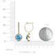 3 - Ilona (6mm) Round Blue Topaz and Diamond Halo Dangling Earrings 