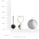 3 - Ilona (6mm) Round Blue Sapphire and Diamond Halo Dangling Earrings 