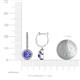 3 - Ilona (6mm) Round Tanzanite and Diamond Halo Dangling Earrings 
