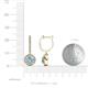 3 - Ilona (6mm) Round Aquamarine and Diamond Halo Dangling Earrings 