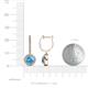 3 - Ilona (6mm) Round Blue Topaz and Diamond Halo Dangling Earrings 
