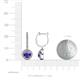 3 - Ilona (6mm) Round Iolite and Diamond Halo Dangling Earrings 