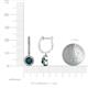 3 - Ilona (5mm) Round London Blue Topaz and Diamond Halo Dangling Earrings 