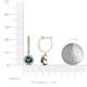 3 - Ilona (5mm) Round Blue and White Diamond Halo Dangling Earrings 