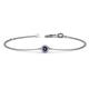 1 - Alys (3.5 mm) Round Blue Sapphire Solitaire Station Minimalist Bracelet 