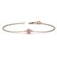1 - Alys (3.5 mm) Round Pink Sapphire Solitaire Station Minimalist Bracelet 
