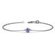 1 - Alys (3.5 mm) Round Tanzanite Solitaire Station Minimalist Bracelet 