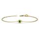 1 - Alys (3.5 mm) Round Green Garnet Solitaire Station Minimalist Bracelet 