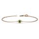 1 - Alys (3.5 mm) Round Green Garnet Solitaire Station Minimalist Bracelet 