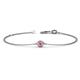 1 - Alys (3.5 mm) Round Pink Tourmaline Solitaire Station Minimalist Bracelet 