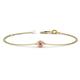 1 - Alys (3.5 mm) Round Pink Tourmaline Solitaire Station Minimalist Bracelet 