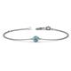 1 - Alys (3.5 mm) Round Blue Topaz Solitaire Station Minimalist Bracelet 