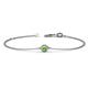 1 - Alys (3.5 mm) Round Peridot Solitaire Station Minimalist Bracelet 