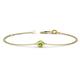 1 - Alys (3.5 mm) Round Peridot Solitaire Station Minimalist Bracelet 