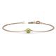 1 - Alys (3.5 mm) Round Peridot Solitaire Station Minimalist Bracelet 