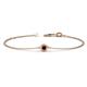 1 - Alys (3.5 mm) Round Red Garnet Solitaire Station Minimalist Bracelet 