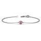 1 - Alys (3.5 mm) Round Rhodolite Garnet Solitaire Station Minimalist Bracelet 