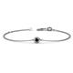 1 - Alys (3.5 mm) Round Black Diamond Solitaire Station Minimalist Bracelet 