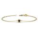 1 - Alys (3.5 mm) Round Black Diamond Solitaire Station Minimalist Bracelet 