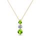 1 - Kesha (4.2mm) Round Peridot and Diamond Graduated Three Stone Drop Pendant 