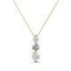 1 - Kesha (4.2mm) Round White Sapphire and Diamond Graduated Three Stone Drop Pendant 