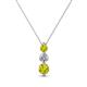 1 - Kesha (4.2mm) Round Yellow and White Diamond Graduated Three Stone Drop Pendant 