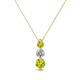 1 - Kesha (4.2mm) Round Yellow and White Diamond Graduated Three Stone Drop Pendant 