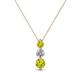 1 - Kesha (4.2mm) Round Yellow and White Diamond Graduated Three Stone Drop Pendant 