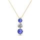 1 - Kesha (4mm) Round Tanzanite and Lab Grown Diamond Graduated Three Stone Drop Pendant 