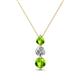 1 - Kesha (4mm) Round Peridot and Lab Grown Diamond Graduated Three Stone Drop Pendant 