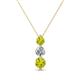1 - Kesha (4mm) Round Yellow Diamond and White Lab Grown Diamond Graduated Three Stone Drop Pendant 