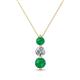 1 - Kesha (4mm) Round Emerald and Lab Grown Diamond Graduated Three Stone Drop Pendant 