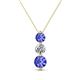 1 - Kesha (4.2mm) Round Tanzanite and Lab Grown Diamond Graduated Three Stone Drop Pendant 