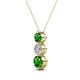 2 - Kesha (4.2mm) Round Green Garnet and Lab Grown Diamond Graduated Three Stone Drop Pendant 