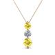 1 - Kesha (4.2mm) Round Yellow Sapphire and Lab Grown Diamond Graduated Three Stone Drop Pendant 