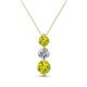 1 - Kesha (4.2mm) Round Yellow Diamond and White Lab Grown Diamond Graduated Three Stone Drop Pendant 