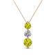 1 - Kesha (4.2mm) Round Yellow Diamond and White Lab Grown Diamond Graduated Three Stone Drop Pendant 