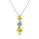 1 - Kesha (4.2mm) Round Yellow Sapphire and Lab Grown Diamond Graduated Three Stone Drop Pendant 