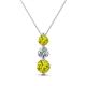 1 - Kesha (4.2mm) Round Yellow Diamond and White Lab Grown Diamond Graduated Three Stone Drop Pendant 