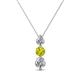 1 - Kesha (4mm) Round Yellow and White Diamond Graduated Three Stone Drop Pendant 