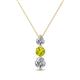 1 - Kesha (4mm) Round Yellow and White Diamond Graduated Three Stone Drop Pendant 