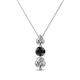 1 - Kesha (4mm) Round Black and White Diamond Graduated Three Stone Drop Pendant 